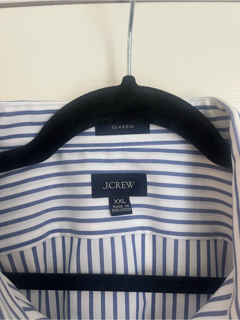J. Crew Classic Men's Navy Vertical Stripes Button Down - Picture 2 of 4